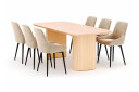 Scandinavian Choice Kopparbo Spisegruppe 200x90cm med 6 Alsarp Spisestoler   Naturell
