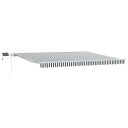  Manuell uttrekkbar markise med LED antrasitt og hvit 450x300 cm