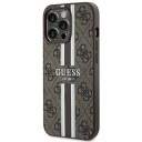 Guess Mobildeksel til iPhone 13 Pro 6,1" Hardcase Brun med MagSafe og Trykte Striper