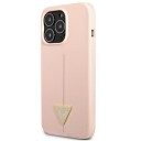 Guess Iphone 13 Pro Max Deksel Silicone Line Triangle Rosa