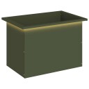 vidaXL Hageplantekasse med LED Olivengrønn 40 x 60 x 40 cm Stål