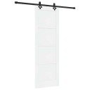 vidaXL Skyvedør med beslag Hvit 73,5x211 cm Solid tre furu