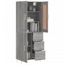 vidaXL Highboard grå sonoma 69,5x34x180 cm konstruert tre 8720845492298