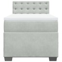  Seng med madrass boksfjær lysegrå 80x200 cm fløyel 8721102710568