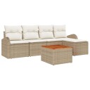  Hagesofa Set 6 pcs Beige Poly rattan