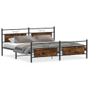  Sengeramme i metall uten madrass røkt eik 193x203 cm 3325095
