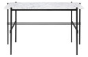 Gubi TS Desk skrivebord marble white, sortlakkert stål