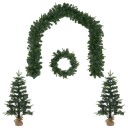 vidaXL Mini juletresett 90 cm PVC og PE Grønn