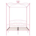 vidaXL Himmelsengeramme rosa metall 120x200 cm