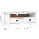 vidaXL TV-benk Hill hvit 110x40x47 cm heltre furu