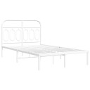  Sengeramme i metall med hodegavl hvit 120x190 cm 8721102646331