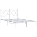  Sengeramme i metall med hodegavl hvit 120x200 cm 8721012374331