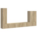  TV vegghyllesett Veggmontert 6 pcs Sonoma eik
