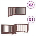 Vidaxl Hundeport Sammenleggbar 8 Paneler Brun 640 cm Poppeltre