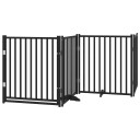  Hundeport Dør Sammenleggbar 4 Paneler Svart 320 cm Heltre Gran 352291