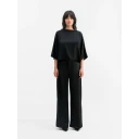 Ahlvar Gallery Mila Satin Trousers   Black   S