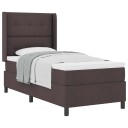  Box Spring Seng med Madrass Mørk Brun 100x200 cm Stoff