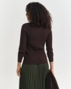 Gant Kabelstrikket bomullsgenser med stretch DEEP BROWN S