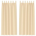  Gardiner med gardiner 2 pcs Krem 245x140cm Polyester