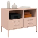  Nattbord 2 stk rosa 36x39x50,5 cm kaldvalset stål 843045