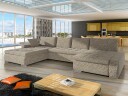 Cillo 5 seters U formet sovesofa med dobbeltdivan   beige