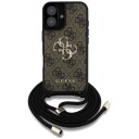 Guess 4G Big Logo Cord Stap Crossbody Etui for iPhone 16 Brun