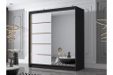 Chavez Garderobe med Speil 180x215 cm - Hvit/Svart