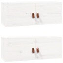 vidaXL Veggskap 2 stk hvit 80x30x30 cm heltre furu