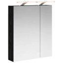  Baderomsspeilskap Svart Eik 60 x 14,5 x 70 cm Konstruert tre