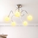 vidaXL Taklampe med runde glasskjermer for 5 G9 LED-lys