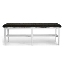 Oscarssons Möbel Nadja Bench 130 cm Hvit Lakkert bjørk/safeskinn brun