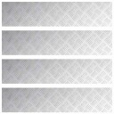  Sjekkplater 4 pcs sølv 90 x 20 cm Aluminium