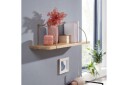 Vegghylle Wohnling massivt tre, metall hylle for oppheng, industriell loftstil 60 cm - 60 cm