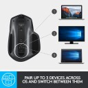 Logitech MX Master 2S Ergonomisk Trådløs Mus Grafitt Bluetooth med 7 Knapper