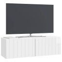  Vegghengt TV skap Høgglans hvit 98 x 31 x 30 cm Konstruert tre