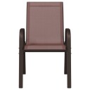 vidaXL Stablebare hagestoler 4 stk brun textilene-stoff