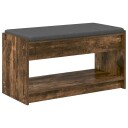 vidaXL Gangbenk Røkt Eik 83 x 38 x 45 cm Konstruert treverk og stoff