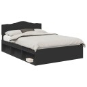  Sengestamme med hodegjerde Svart 150 x 200 cm Massiv furu