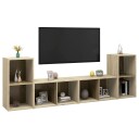 vidaXL TV-benker 4 stk sonoma eik 72x35x36,5 cm sponplate