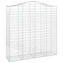 vidaXL Gabionkurver buede 5 stk 200x50x200/220 cm galvanisert jern