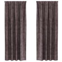  Gardin med gardiner 2 pcs Brun 260 x 140 cm Fløyel