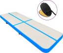 vidaXL Oppblåsbar gymnastikkmatte med pumpe 800x100x15 cm PVC blå