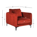Lenestol HOME4YOU Bianka 100x40xh140 cm, eik - oransje