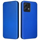 Motorola Moto G84 Flip-deksel Karbonfiber Blå