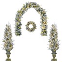 vidaXL Mini juletre 120 cm 275 LED-lys Varmhvit PVC og PE