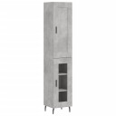 vidaXL Highboard betonggrå 34,5x34x180 cm konstruert tre 8720845498276