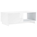 vidaXL Kaffebord Høgglans hvit 95 x 50,5 x 35 cm Konstruert tre
