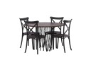 Venture Home Spisegruppe Alismo 120 cm Rund med 4 Crosetto Stoler Svart