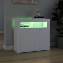 vidaXL Skjenk med LED-lys hvit 80x35x75 cm