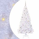  Kunstig juletre med 300 LED med stativ Hvit 180 cm PVC og stål